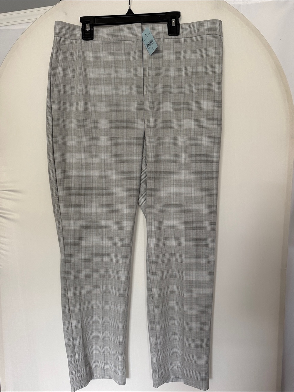 NWT 12P Ann Taylor 12 petite Gray Plaid The ankle high rise Dress Pants office